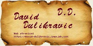 David Dulikravić vizit kartica